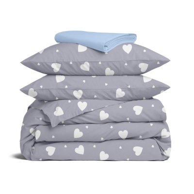 Сімейна постільна білизна з простирадлом на резинці CALM HEARTS CS2