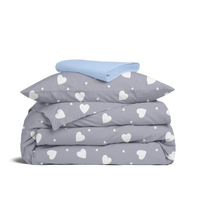 Підліткова постільна білизна з простирадлом на резинці CALM HEARTS CS5