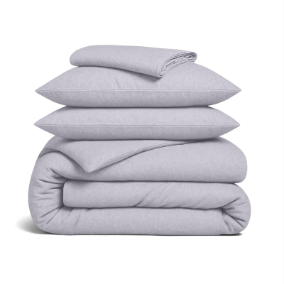 Євро постільна білизна фланель з простирадлом на резинці SILVER CS1