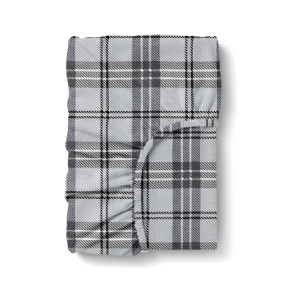 Простирадло на резинці фланель 180х200 BASALT TARTAN