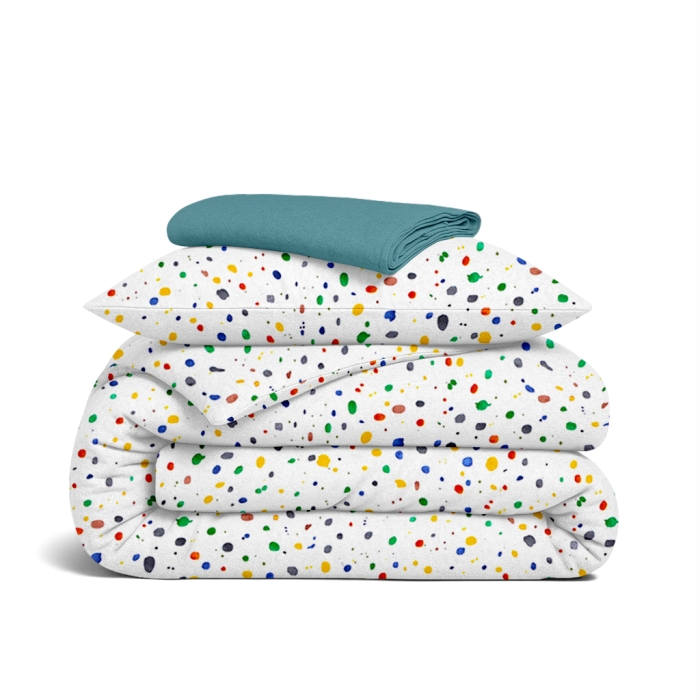 Дитяча постільна білизна фланель в ліжечко DOTS CS1