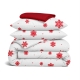 Євро постільна білизна фланель з простирадлом на резинці SNOWFLAKES BERRY CS4