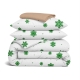 Сімейний комплект фланель з простирадлом на резинці SNOWFLAKES EVERGREEN CS2