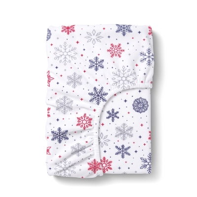 Простирадло на резинці фланель 80х160 SNOWFLAKES CS3