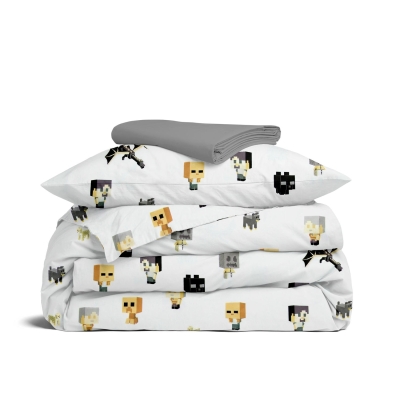 Підліткова постільна білизна з простирадлом на резинці MINECRAFT WORLD CS5