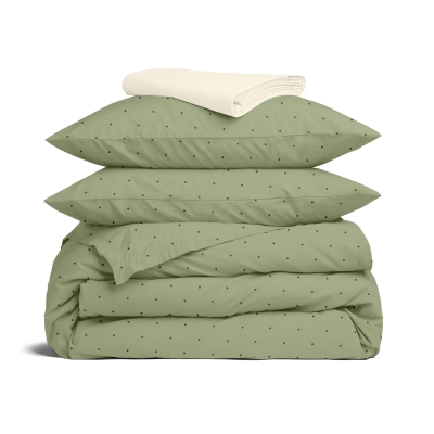 Двоспальна постільна білизна з простирадлом на резинці OLIVE CS4