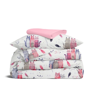 Дитяча постільна білизна в ліжечко PINK CATS CS2