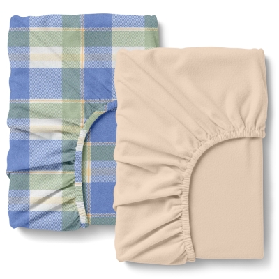 Набір простирадло на резинці в дитяче ліжечко 60х120 фланель OCEAN TARTAN CS1