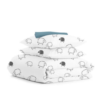 Сімейний комплект постільної білизни SHEEP DARK GREY CS1