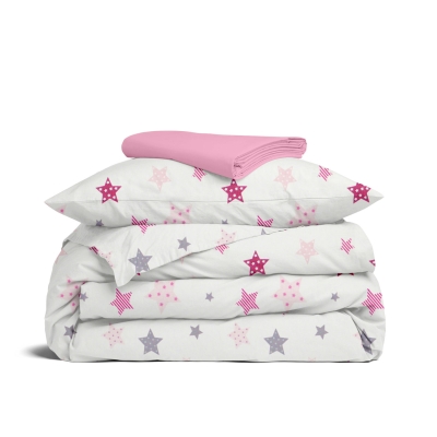 Дитяча постільна білизна в ліжечко PINK STARS