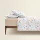 Двоспальна постільна білизна з простирадлом на резинці BOTANIC CHARM CS1