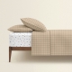 Євро постільна білизна з простирадлом на резинці BEIGE GEOMETRY CS10