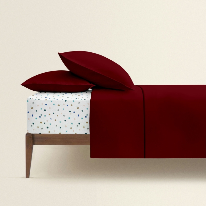 Двоспальна постільна білизна з простирадлом на резинці RUBY CS1