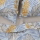 Двоспальна постільна білизна з простирадлом на резинці PALM LEAVES CS3