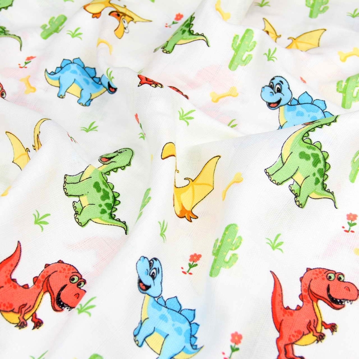 Дитяча постільна білизна фланель в ліжечко COLORFUL DINO CS2