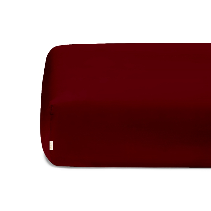 Сімейна постільна білизна ранфорс з простирадлом на резинці RUBY BORDO