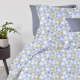 Двоспальна постільна білизна з простирадлом на резинці BLUE DOTS CS7