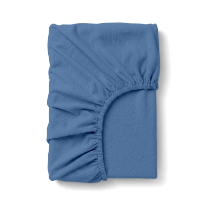 Простирадло на резинці в ліжечко з вареної бавовни 60х120 INDIGO