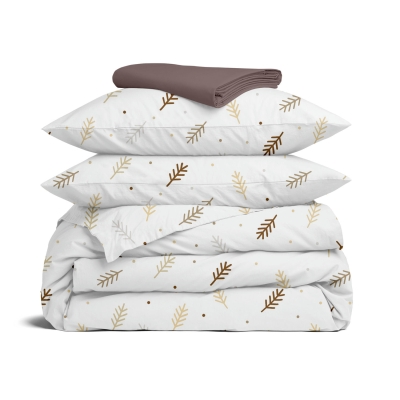 Полуторна постільна білизна з простирадлом на резинці AUTUMN BRANCHES CS2