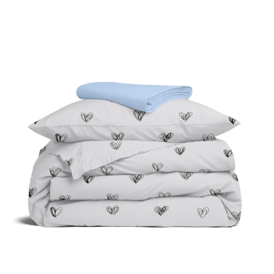 Підліткова постільна білизна з простирадлом на резинці CALM LOVE CS2