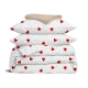 Двоспальна постільна білизна з простирадлом на резинці CHERRY HEARTS CS1
