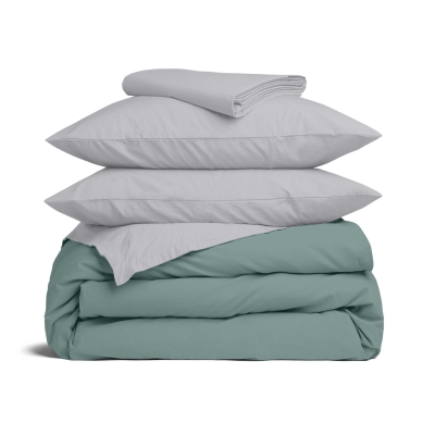 Двоспальна постільна білизна з простирадлом на резинці SMOKY CS7