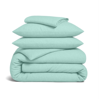 Євро постільна білизна фланель з простирадлом на резинці NEVADA CS1