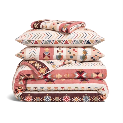 Євро постільна білизна фланель з простирадлом на резинці DESERT ROSE CS1