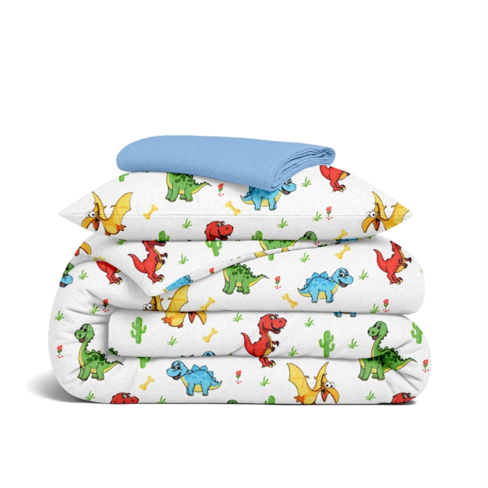 Дитяча постільна білизна фланель в ліжечко COLORFUL DINO CS3