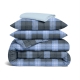 Євро постільна білизна фланель з простирадлом на резинці NORDIC CHECK CS2