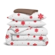 Євро постільна білизна фланель з простирадлом на резинці SNOWFLAKES BERRY CS5