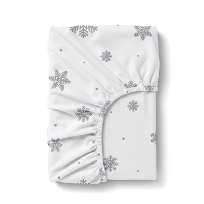 Простирадло на резинці фланель 80х160 SNOWFLAKES FROST