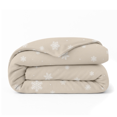 Підковдра двоспальна фланель 180х220 SNOWFLAKES LATTE