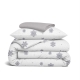 Дитяча постільна білизна фланель в ліжечко SNOWFLAKES SILVER CS6
