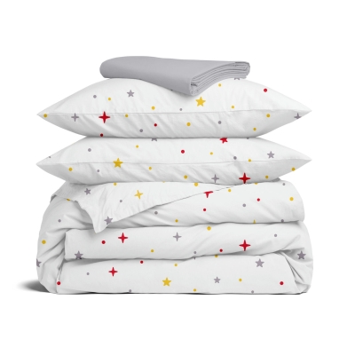 Сімейна постільна білизна з простирадлом на резинці MAGIC STARS CS1