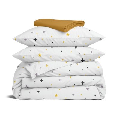 Євро постільна білизна з простирадлом на резинці MIDNIGHT STARS CS9