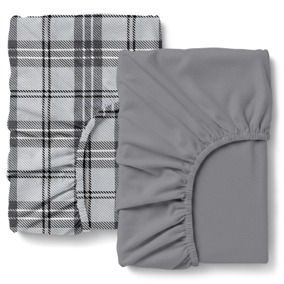 Набір простирадло на резинці фланель 200х220 BASALT TARTAN