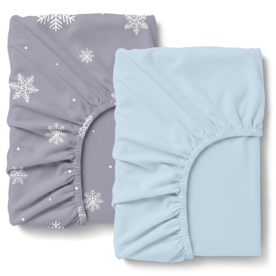 Набір простирадло на резинці фланель 90х200 ICY BLUE