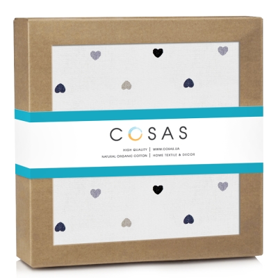 Дитячий непромокаючий наматрацник 60х120 GREY HEARTS