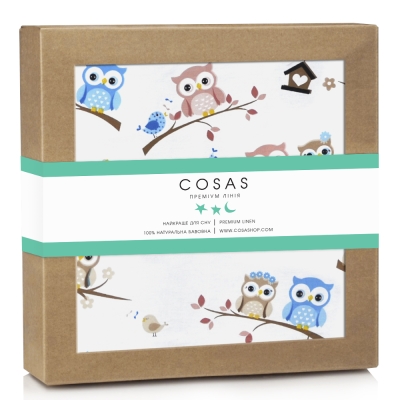 Непромокаючий наматрацник 70х120 BEIGE OWLS