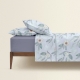Євро постільна білизна з простирадлом на резинці APPLE FLOWERS CS1