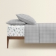 Полуторна постільна білизна з простирадлом на резинці GREY GEOMETRY CS9