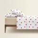 Двоспальна постільна білизна з простирадлом на резинці CHERRY HEARTS CS1
