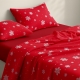 Сімейний комплект фланель з простирадлом на резинці SNOWFLAKES CRANBERRY CS7