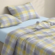 Двоспальна постільна білизна фланель з простирадлом на резинці SUNRISE TARTAN CS4