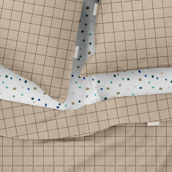 Полуторна постільна білизна BEIGE GEOMETRY CS9
