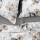Двоспальна постільна білизна з простирадлом на резинці PASTEL FLOWERS CS2