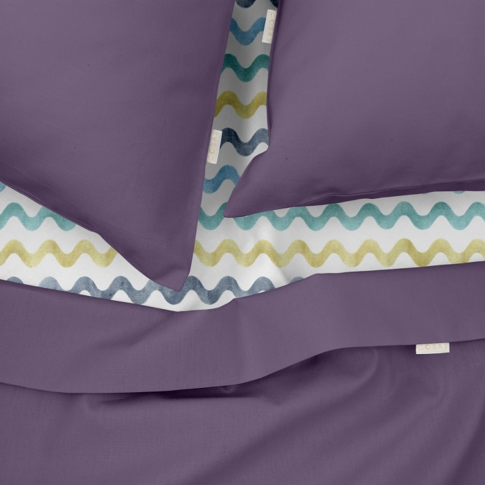 Двоспальна постільна білизна з простирадлом на резинці AURORA CS5