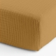 Простирадло на резинці муслін 200x220 MUSTARD