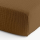 Простирадло муслін на резинці 140х200 COCOA BROWN